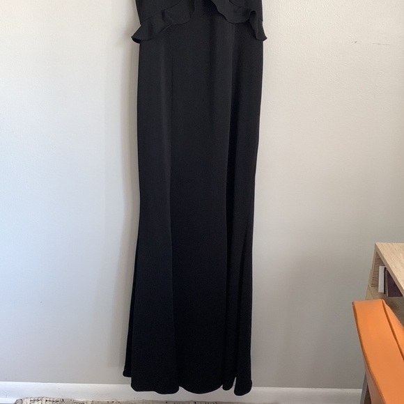 Jay Godfrey Joseph asymmetric ruffle gown black size 4n - Picture 3 of 10